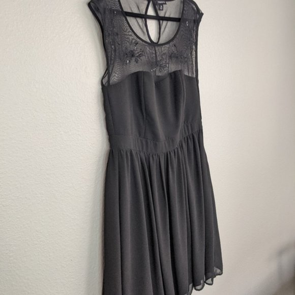 Torrid Black Dress Mesh w/ Beaded Embroidery Dress - Picture 8 of 13